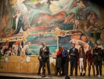 Odsłonięcie kurtyny Wyspiańskiego w Teatrze Słowackiego