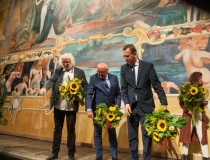 Odsłonięcie kurtyny Wyspiańskiego w Teatrze Słowackiego