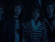 STRANGER THINGS 4. Joe Keery as Steve Harrington, Joseph Quinn as Eddie Munson, Natalia Dyer as Nancy Wheeler, and Maya Hawke as Robin Buckley