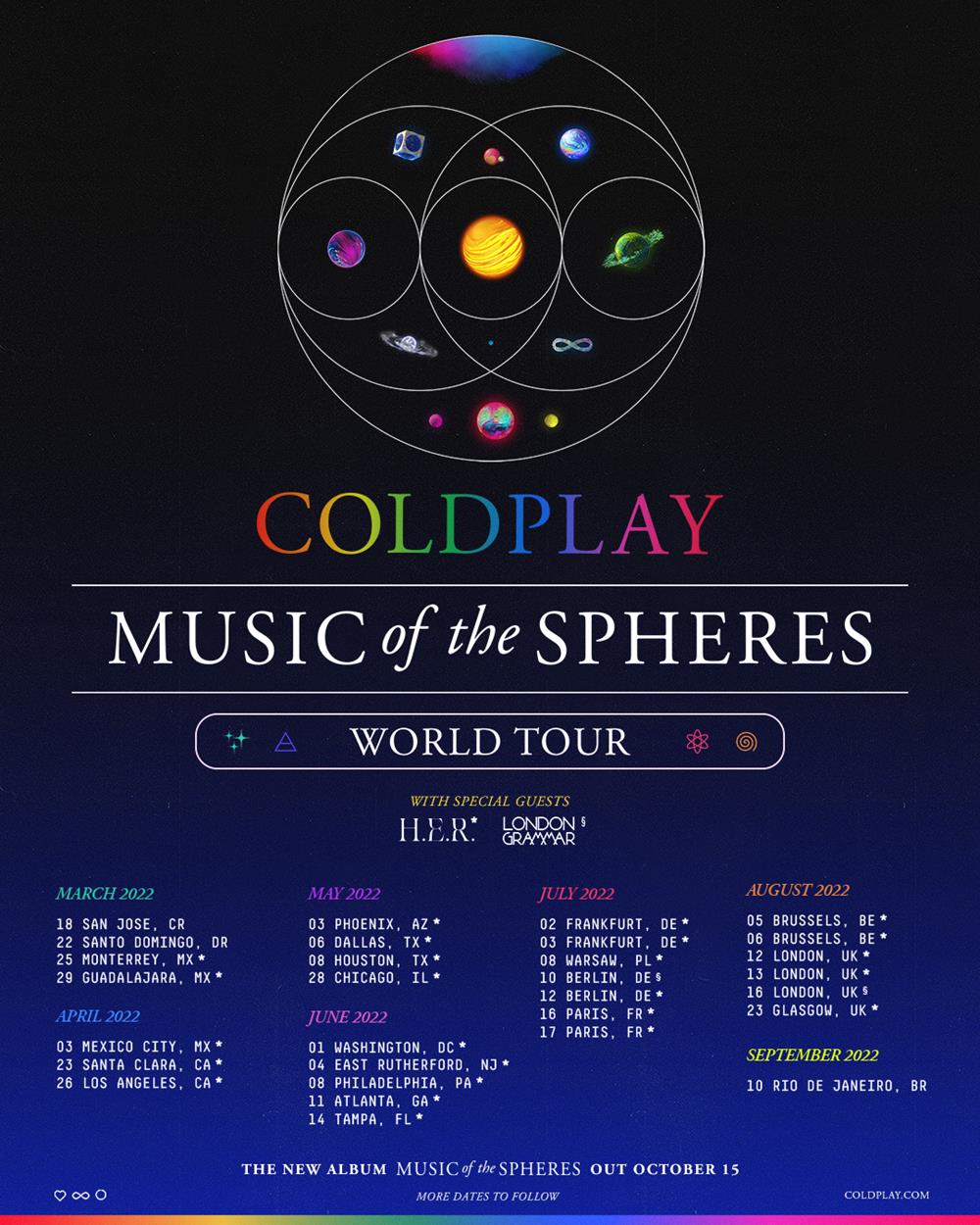 Coldplay Tickets Music Of The Spheres World Tour Dates Vivid Seats